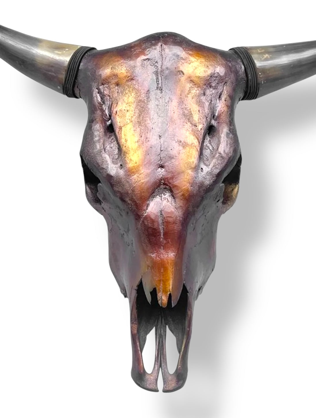 Stieren schedel metallic bruin