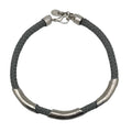 Collar triple “Naut” gris plateado