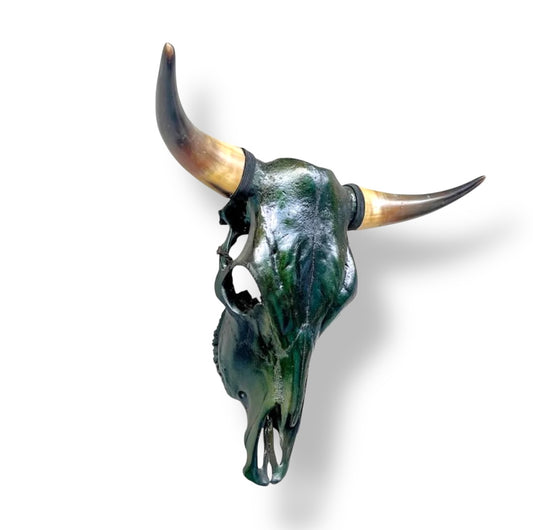 Stieren schedel - Metallic Groen
