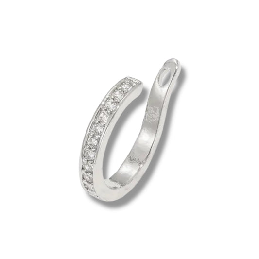 Zilveren Ear cuff met steentjes
