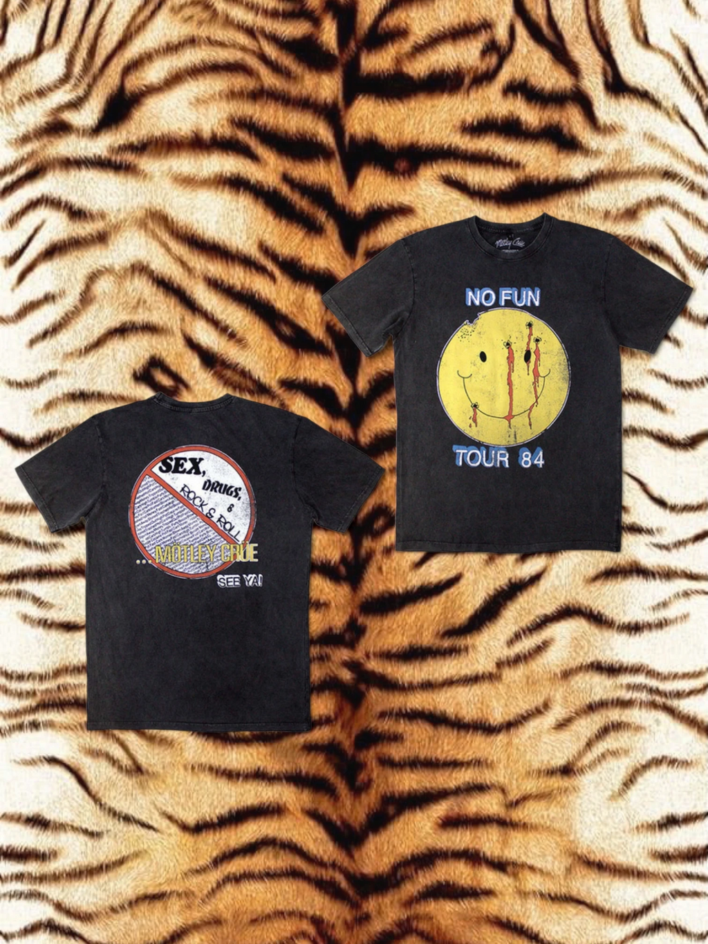 Mötley Crüe Stone Wash T-Shirt – No Fun Tour ’84 (Edición Limitada 999 unidades)