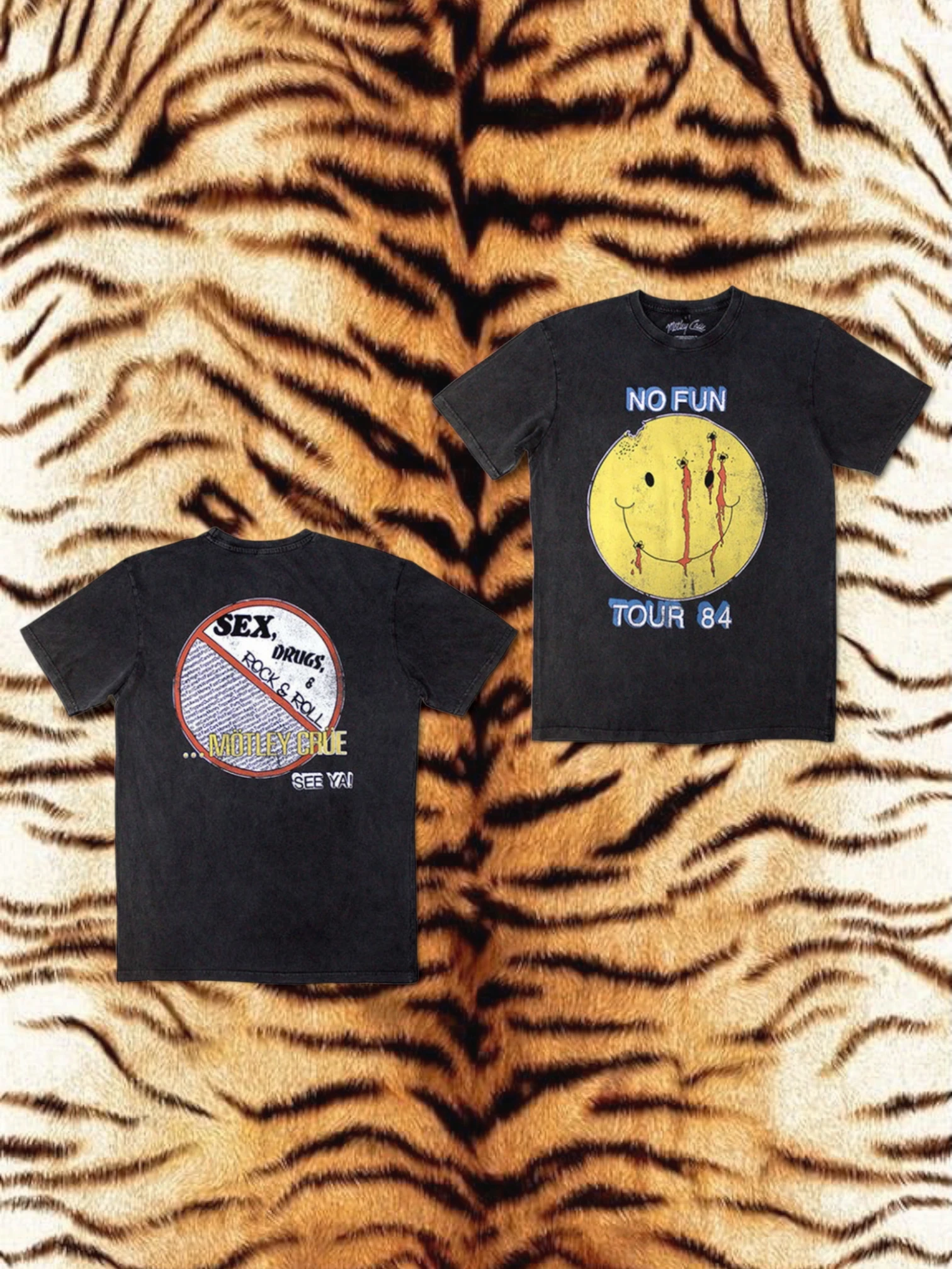 Mötley Crüe Stone Wash T-Shirt – No Fun Tour ’84 (Edición Limitada 999 unidades)