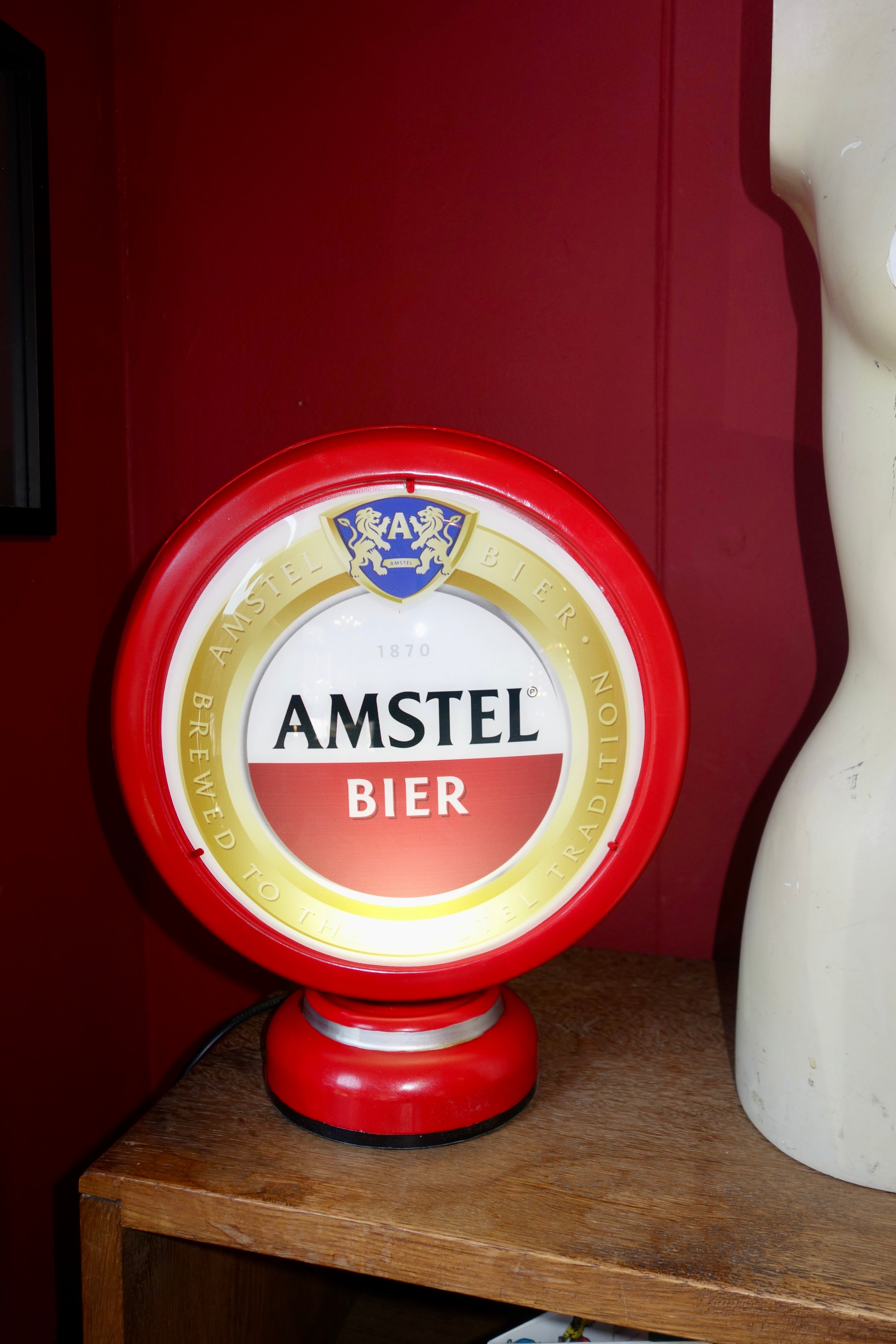 Vintage Amstel Bier Lamp op standaard