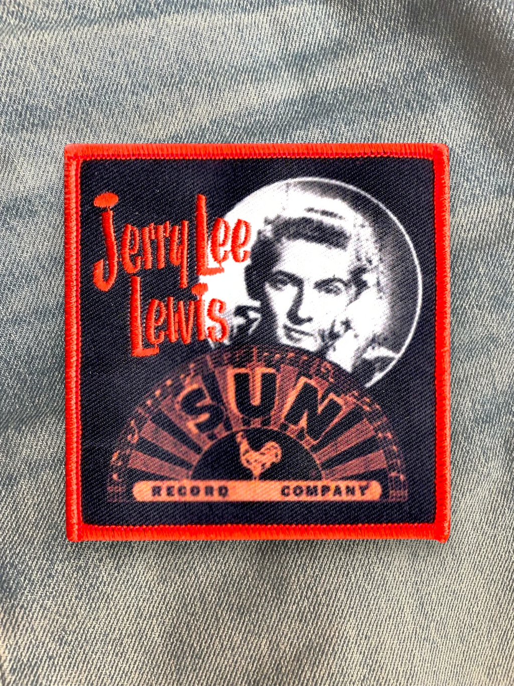 Vintage Jerry Lee Lewis Patch - Headshot With Sun Records Logo