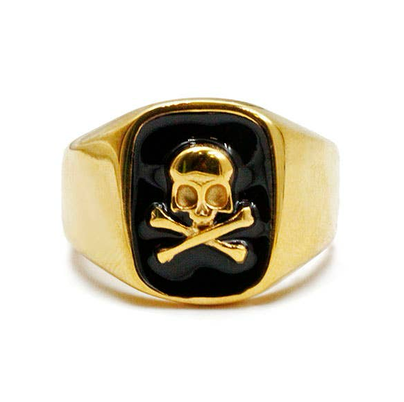 Anillo de calavera de oro