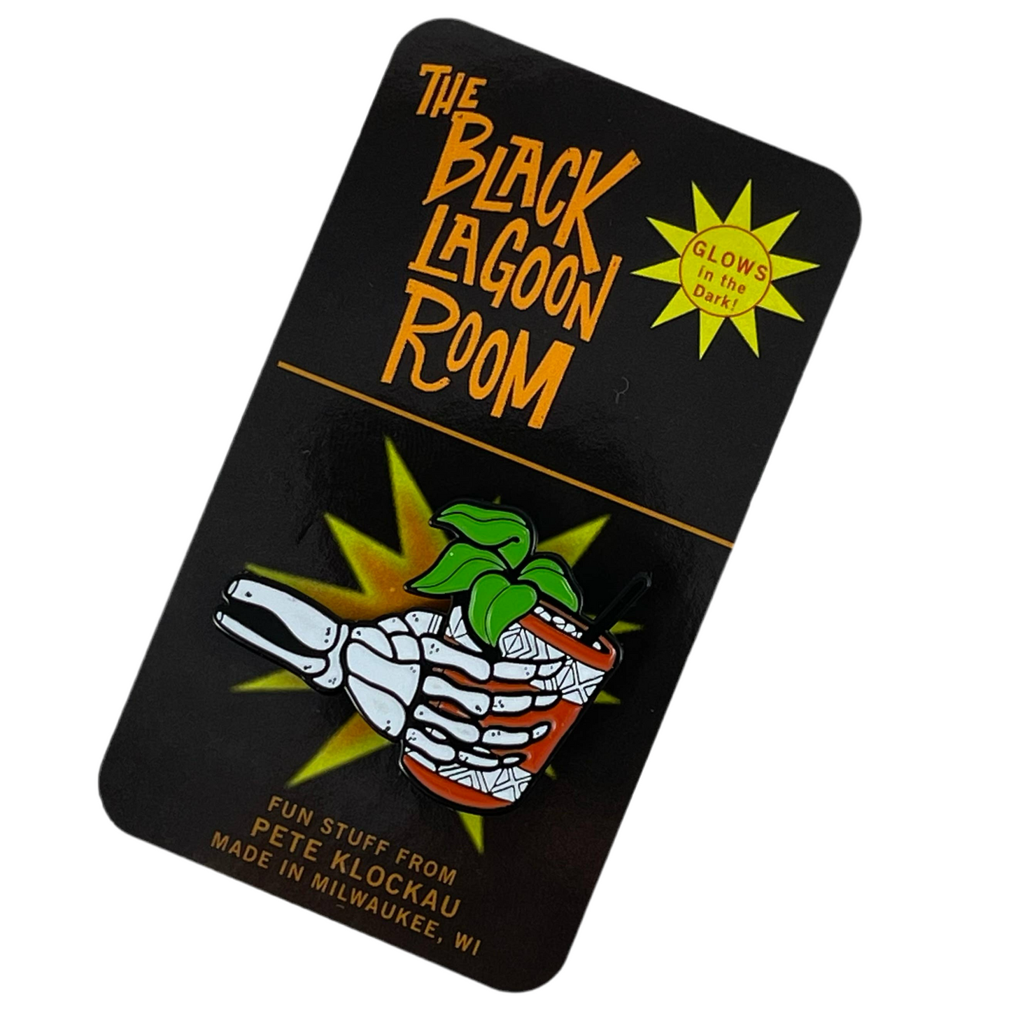 MAI TAI’D TIL HE DIED 1.75” Skeleton Glow Soft Enamel Pin