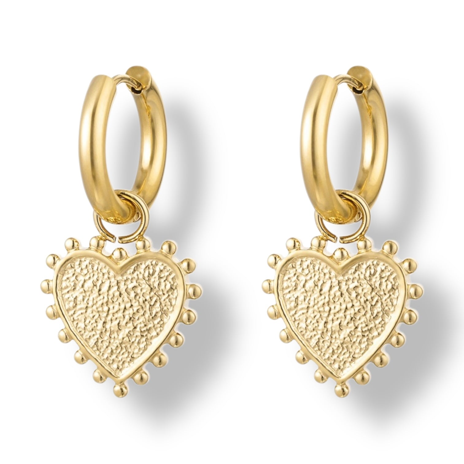 Gouden oorbellen met hart