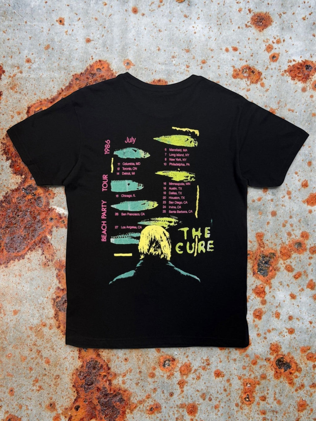 The Cure Premium Carbon T-Shirt – Beach Party Tour ’86 (100% algodón peinado)