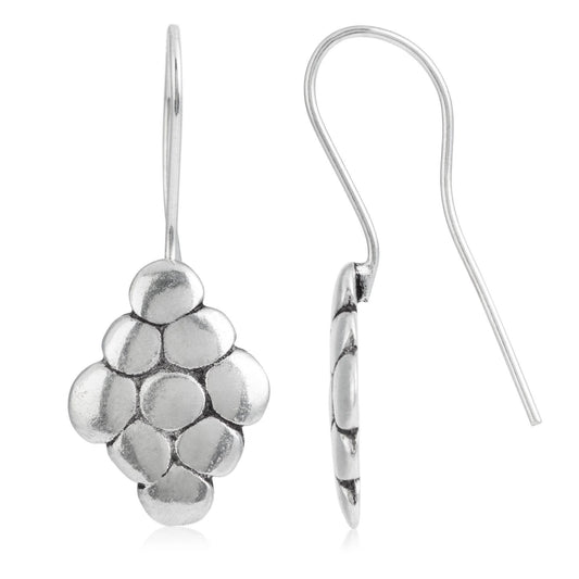 Silver plated hook earring “cluster”