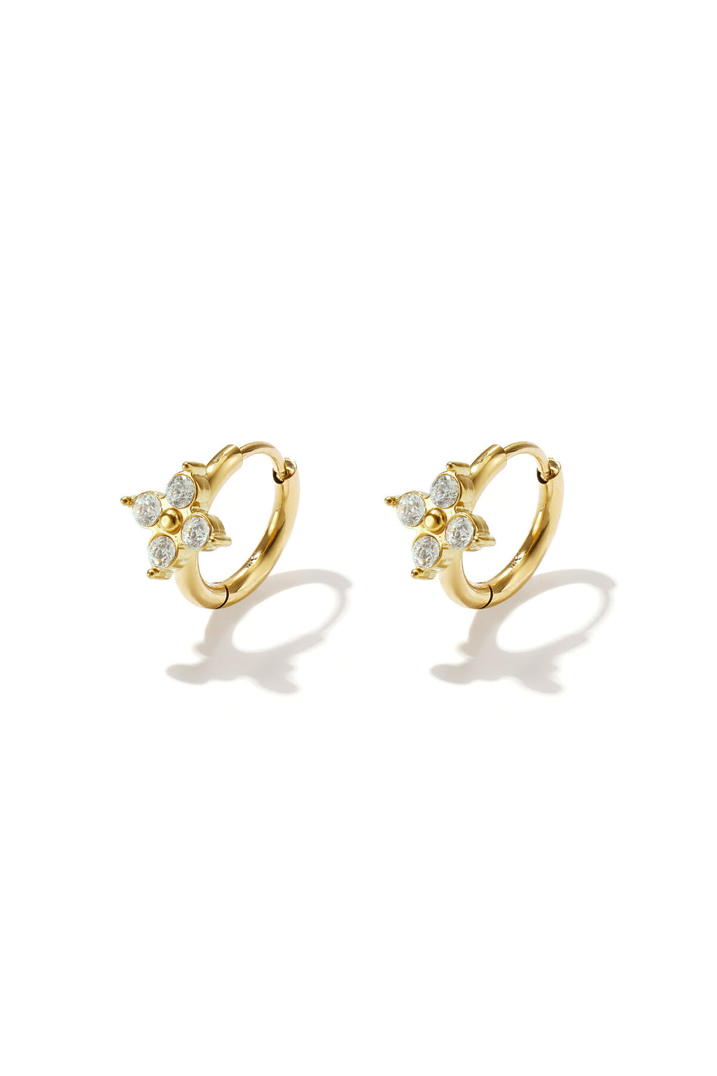 Elegant Pink & Gold Rhinestone Hoop Earrings