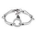 Silver bracelet with modular links and central ring