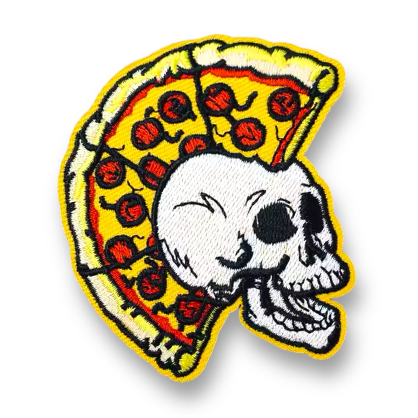 Parche de calavera de pizza