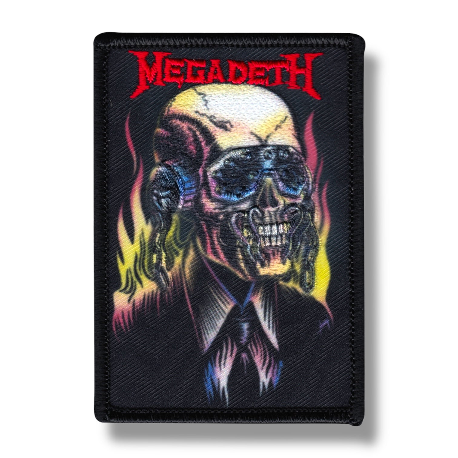 Vintage Megadeth Patch - Skeleton In Black Suit On Fire