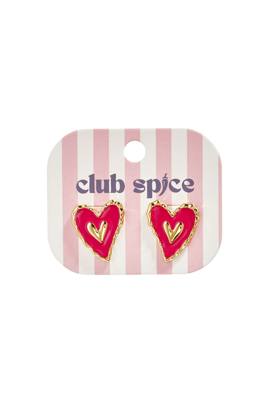 Gold Heart Stud Earrings for Valentine's Day