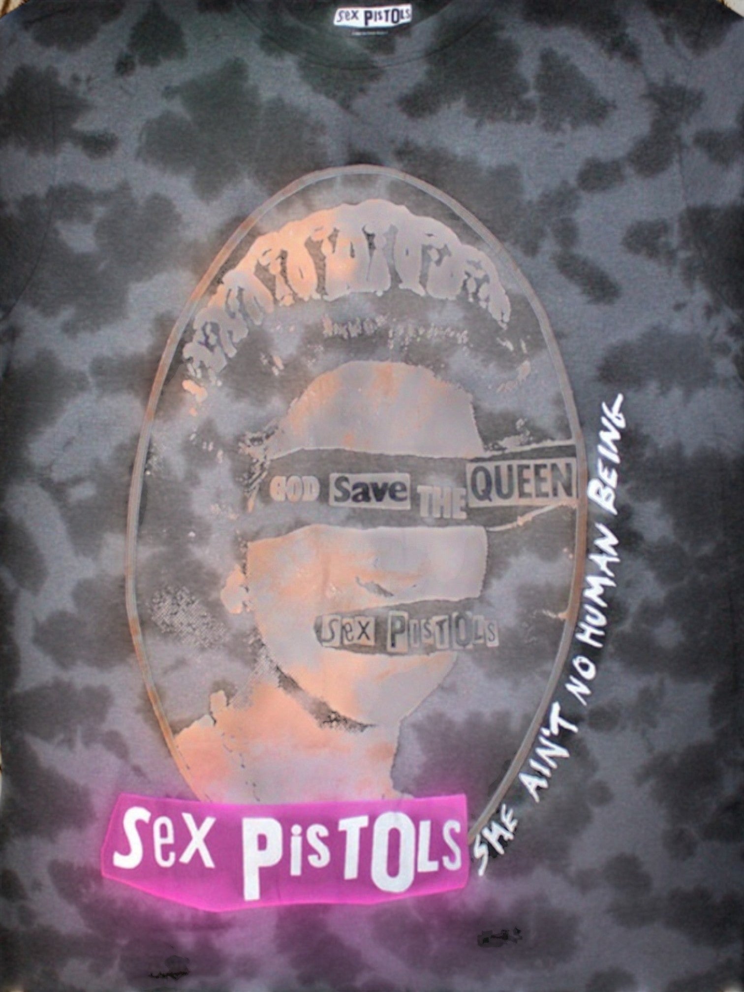 Camiseta unisex de The Sex Pistols: God Save The Queen (negro) (Colección Wash)