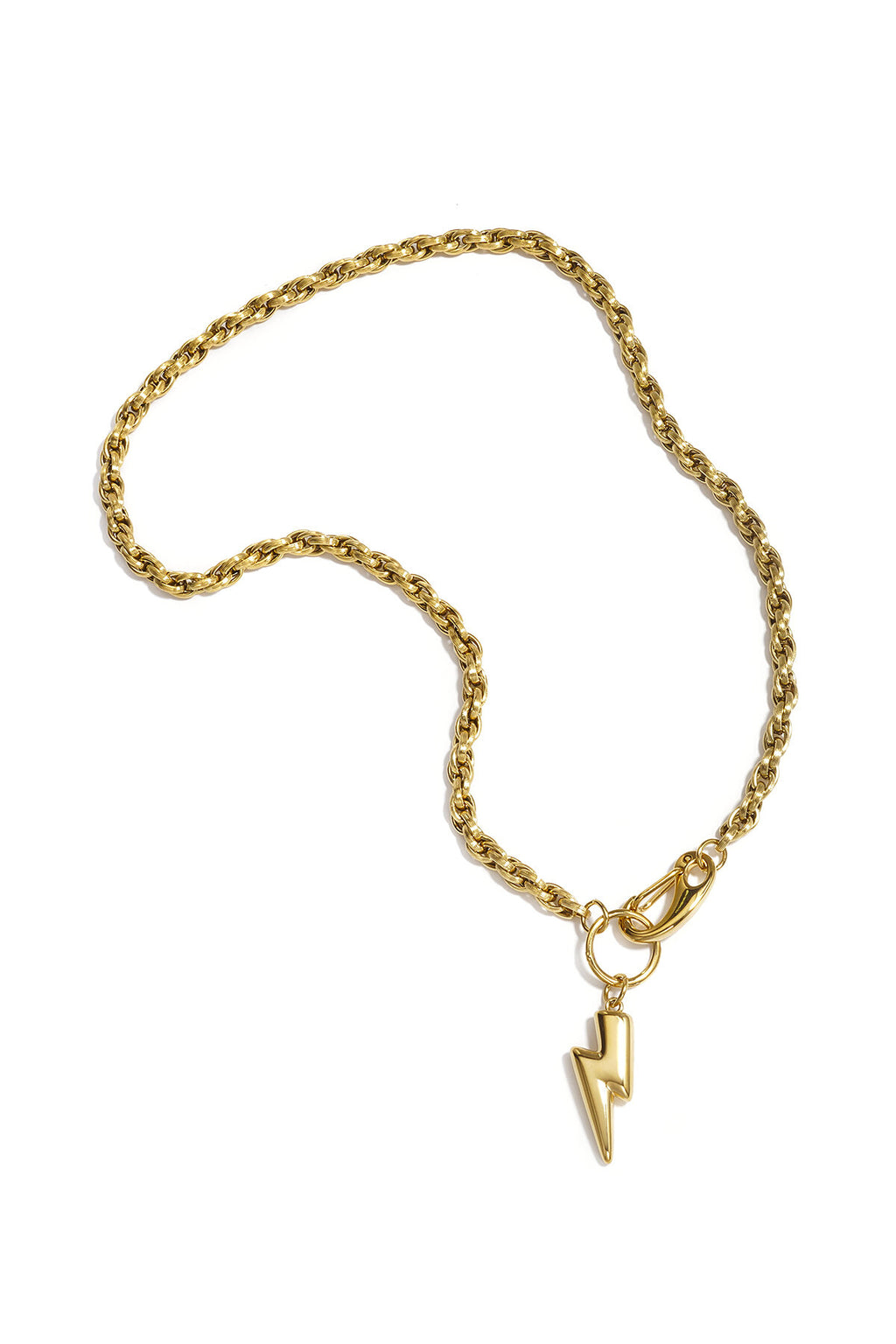 Elegant Gold-Toned Stainless Steel Pendant Necklace