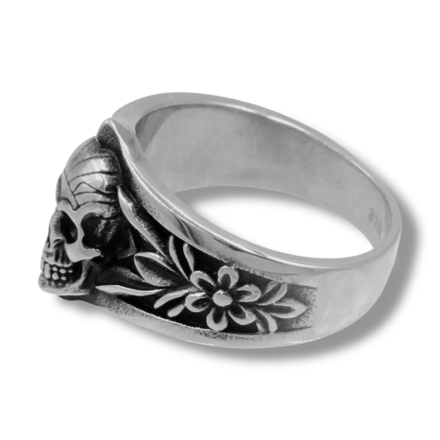 Flower Skull Ring