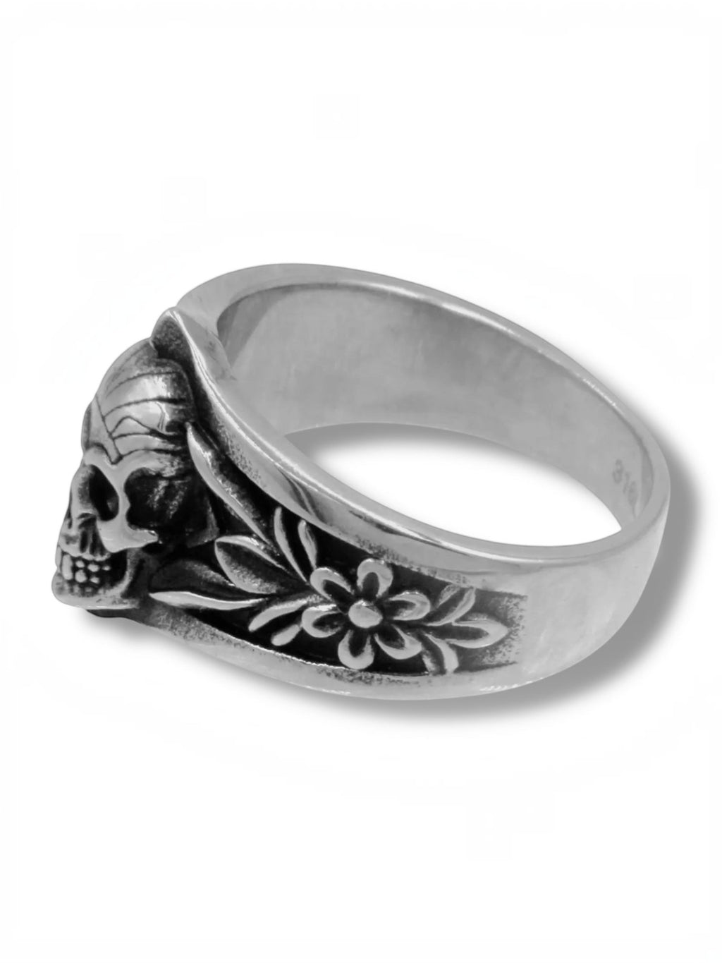 Flower Skull Ring