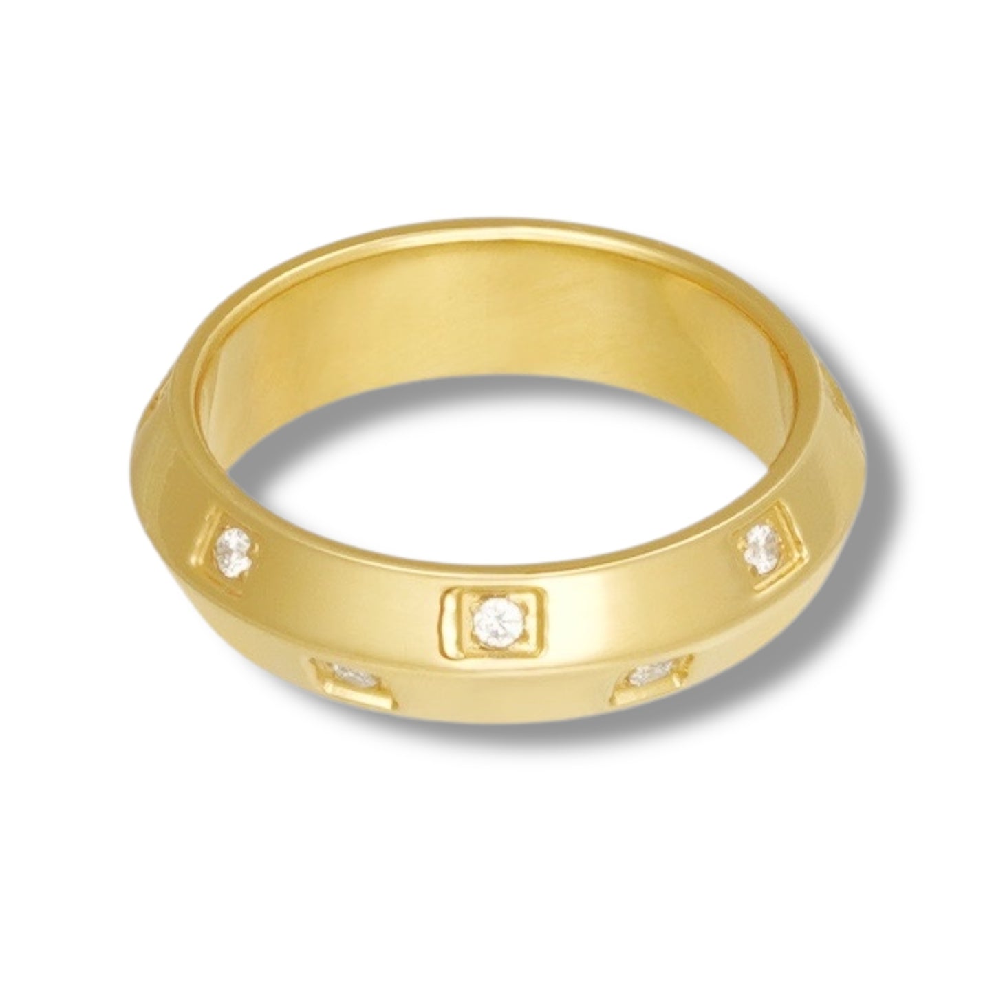 Gouden ring met steentjes