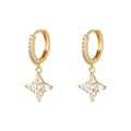 Pendientes de oro con colgante de diamantes.