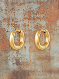 WILDSIDE small gold hoop earrings, polished metal, classic everyday jewelry.