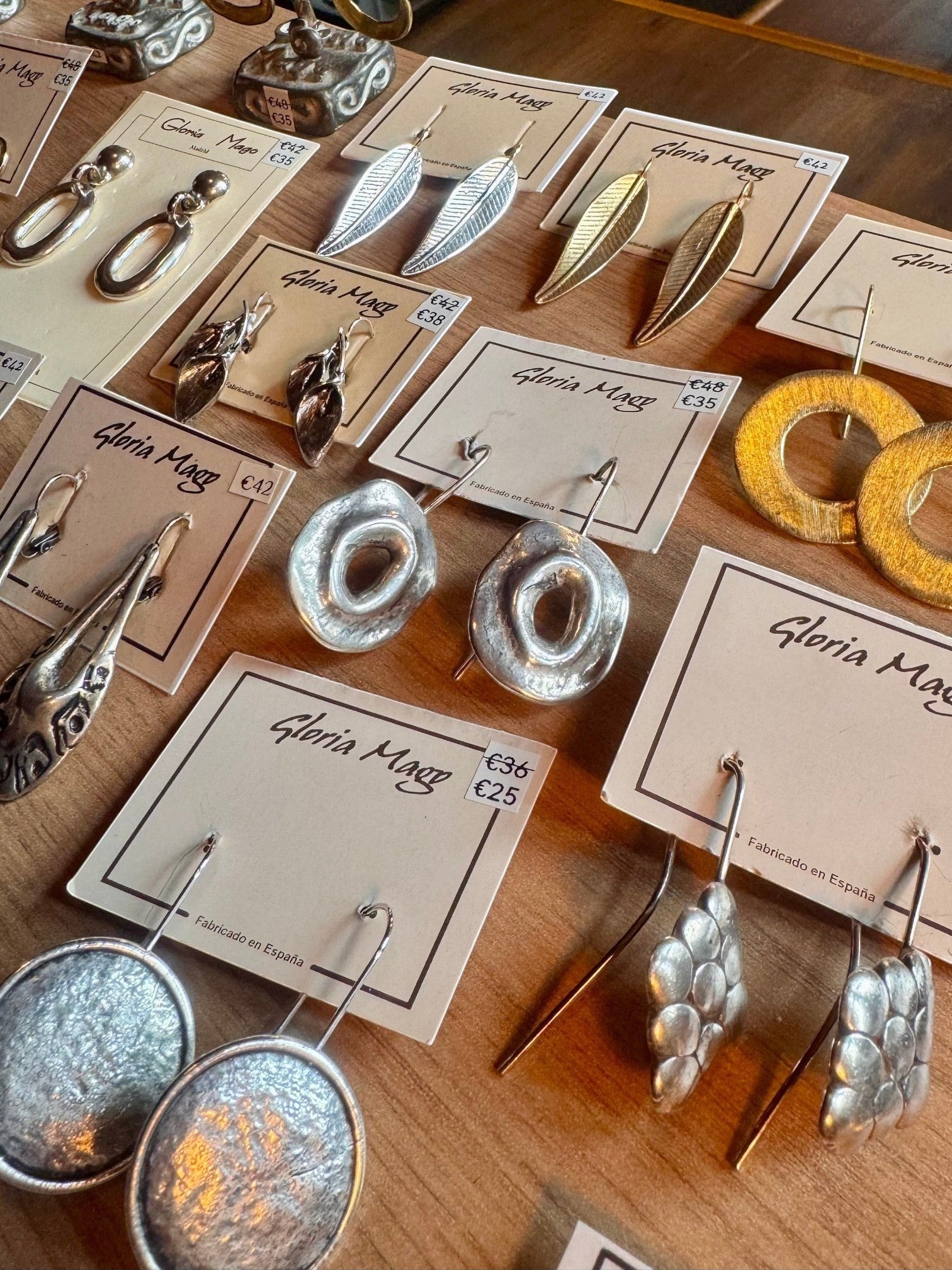 Cala double silver earring