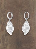 Zilveren Sacred Heart Oorbellen Large