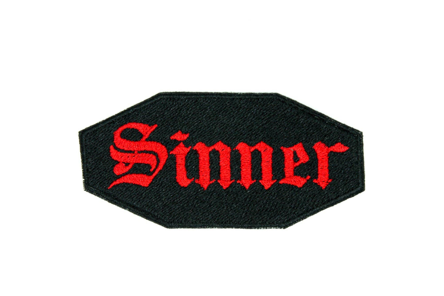 Sinner Embroidered Patch with Iron on Adhesive