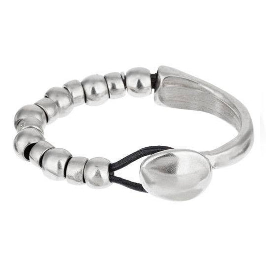 Silver bracelet “Unic” complete silver plated and leather