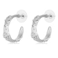 Silver hoop earring Filigree Flowers and Leaves