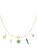 Elegant 14K Gold Plated Flower Heart Necklace