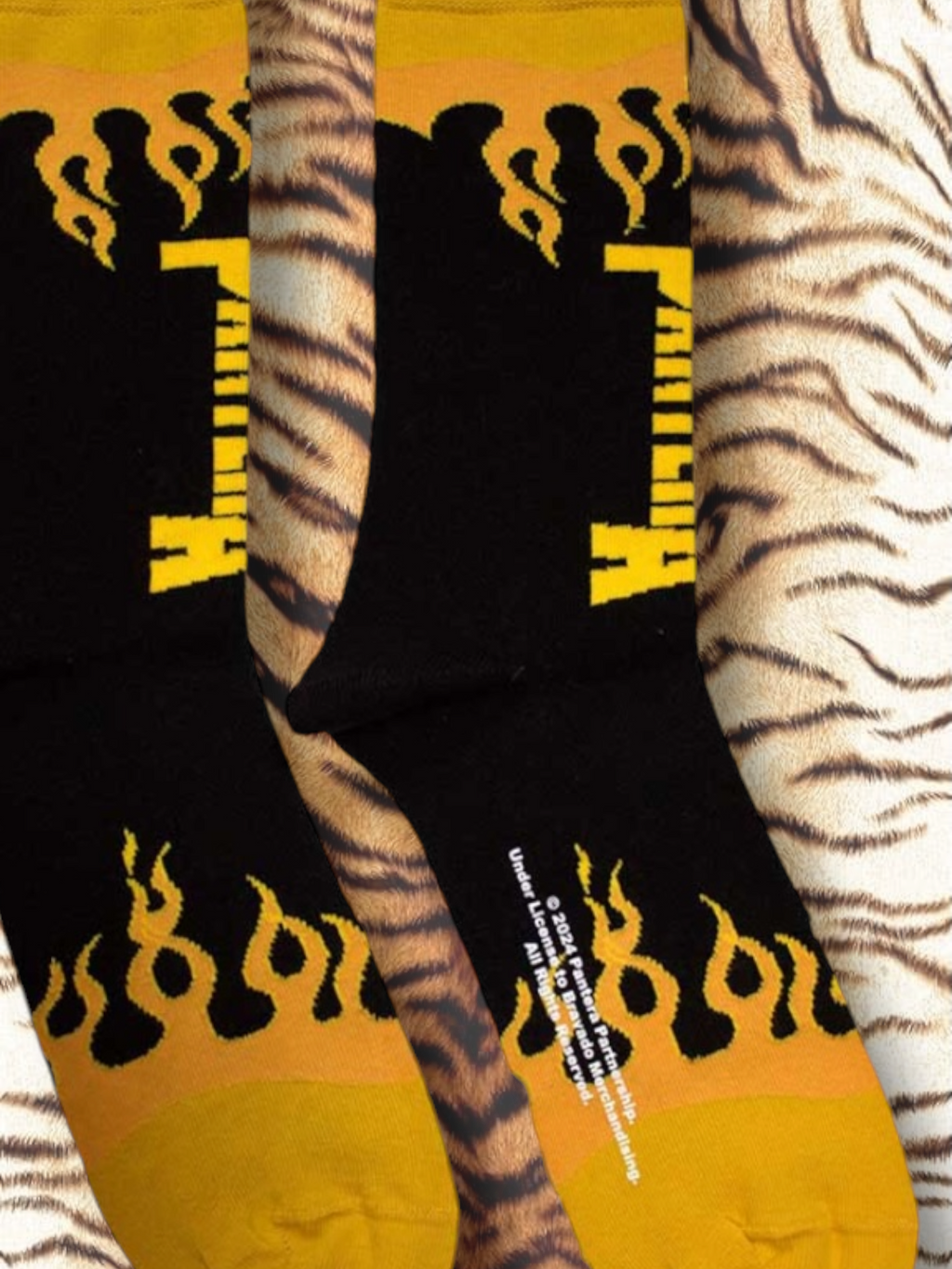 Pantera Unisex Socks: Flame (Black) (maat 40-45)