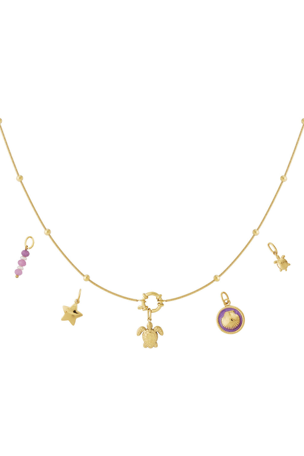 14K Gold Plated Oceanic Style Pendant Necklace
