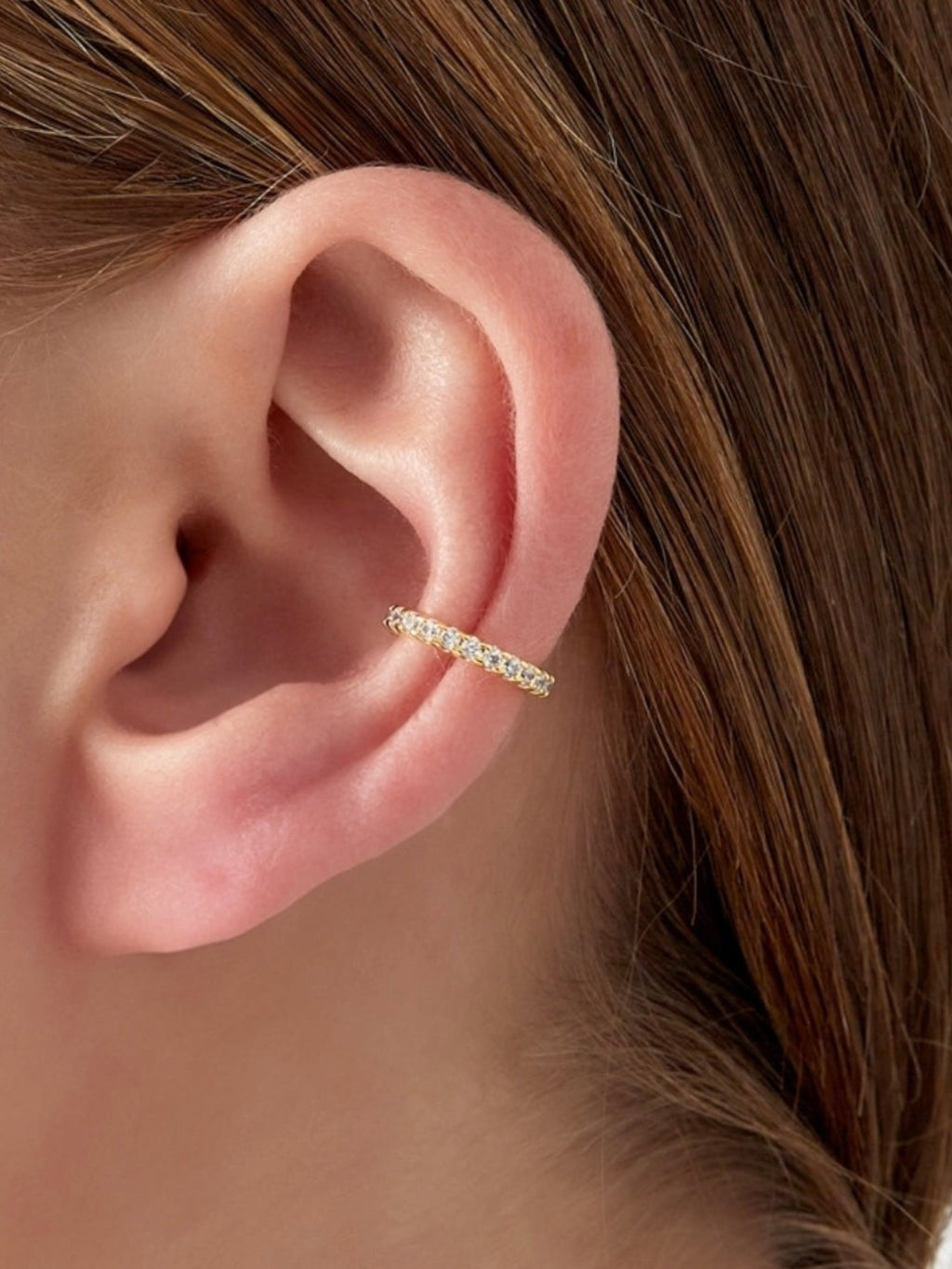 WILDSIDE silver ear cuff with clear stones, no piercing needed, timeless design.