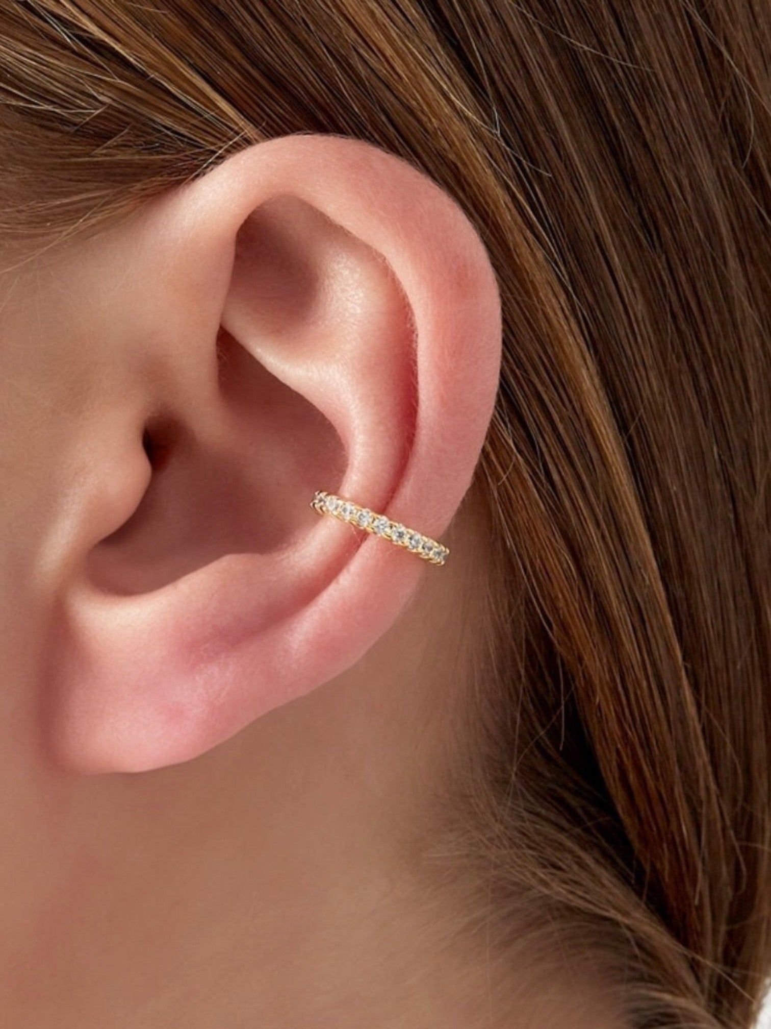 WILDSIDE silver ear cuff with clear stones, no piercing needed, timeless design.