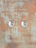 WILDSIDE silver chunky hoop earrings with polished finish, perfect for everyday wear.