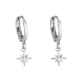 Silver earrings with small star pendant