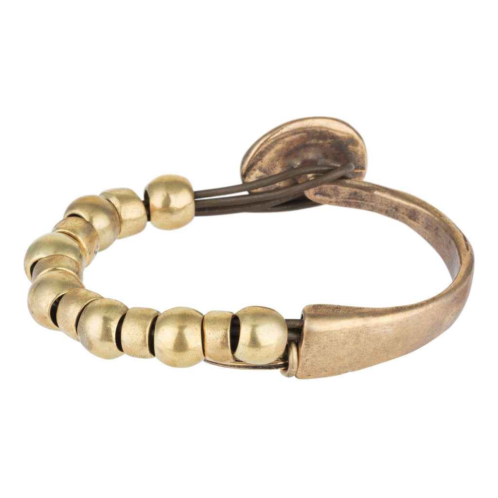 Brown and gold colored leather bracelet