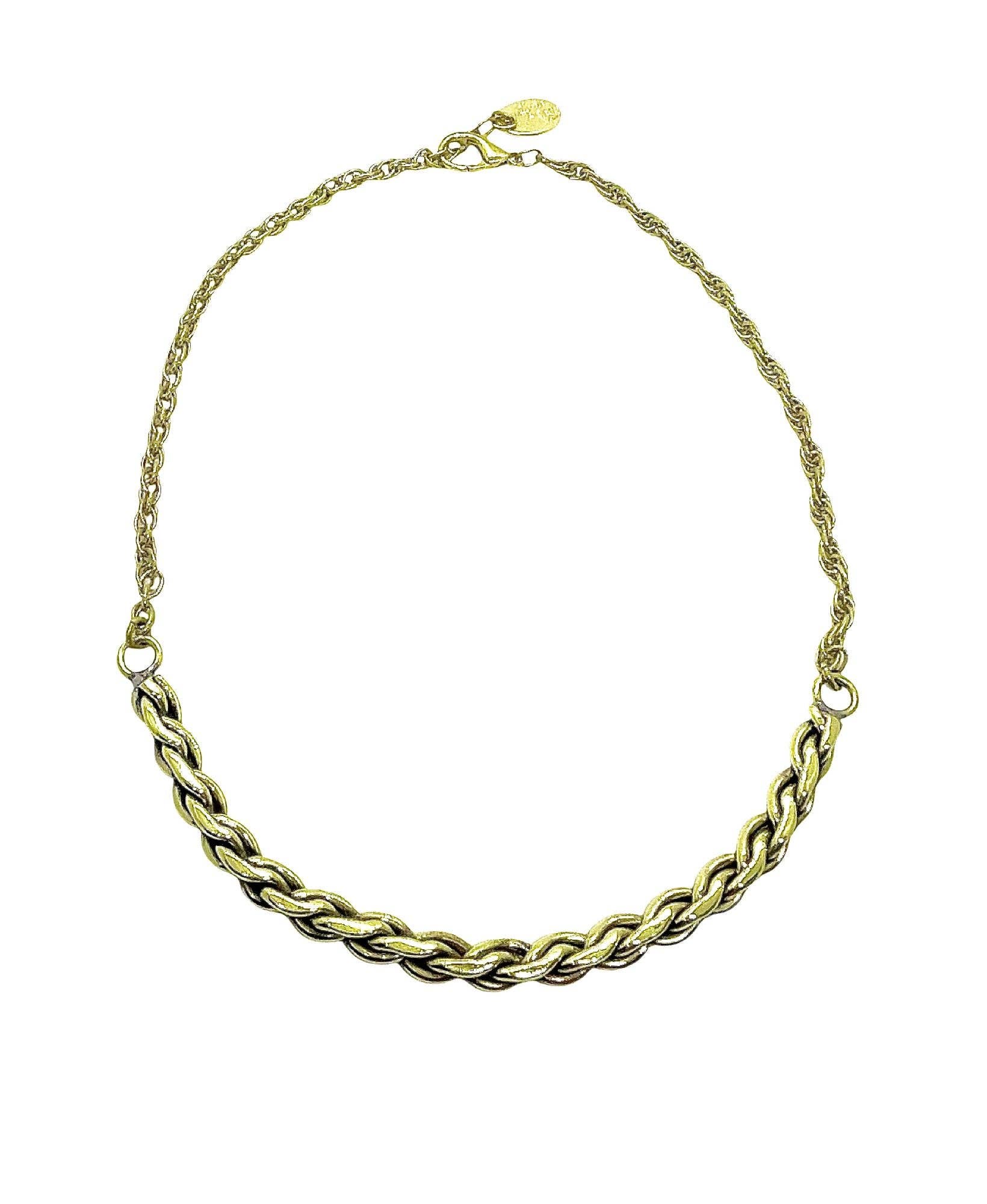 Handmade brass curl necklace