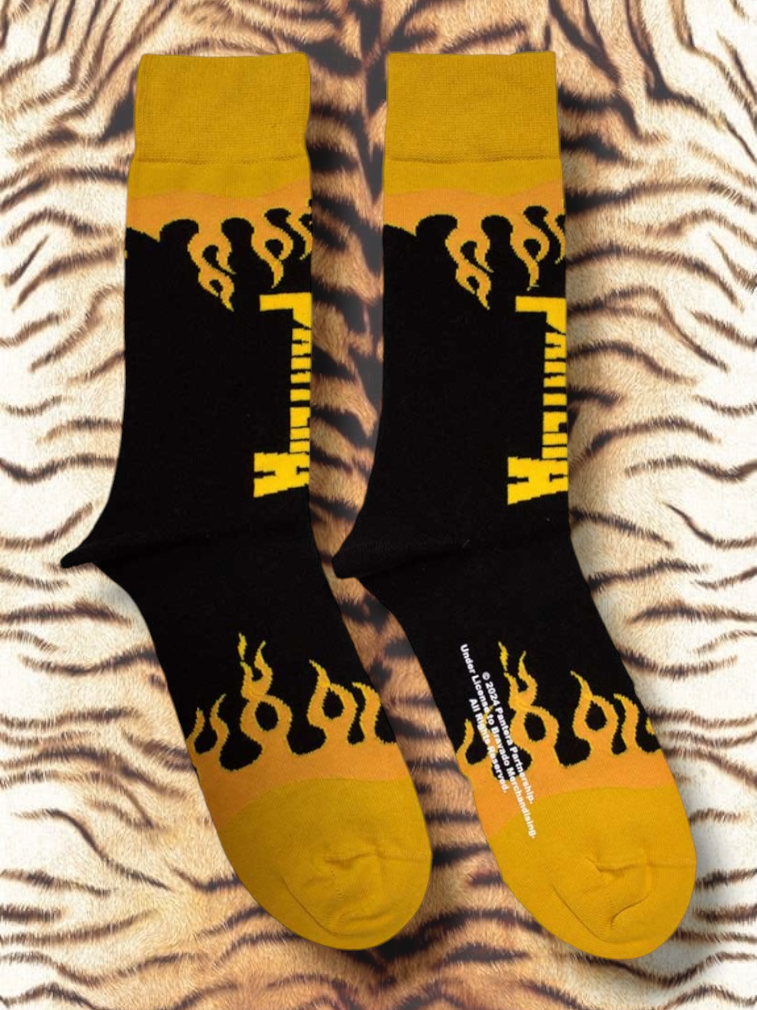 Pantera Unisex Socks: Flame (Black) (maat 40-45)