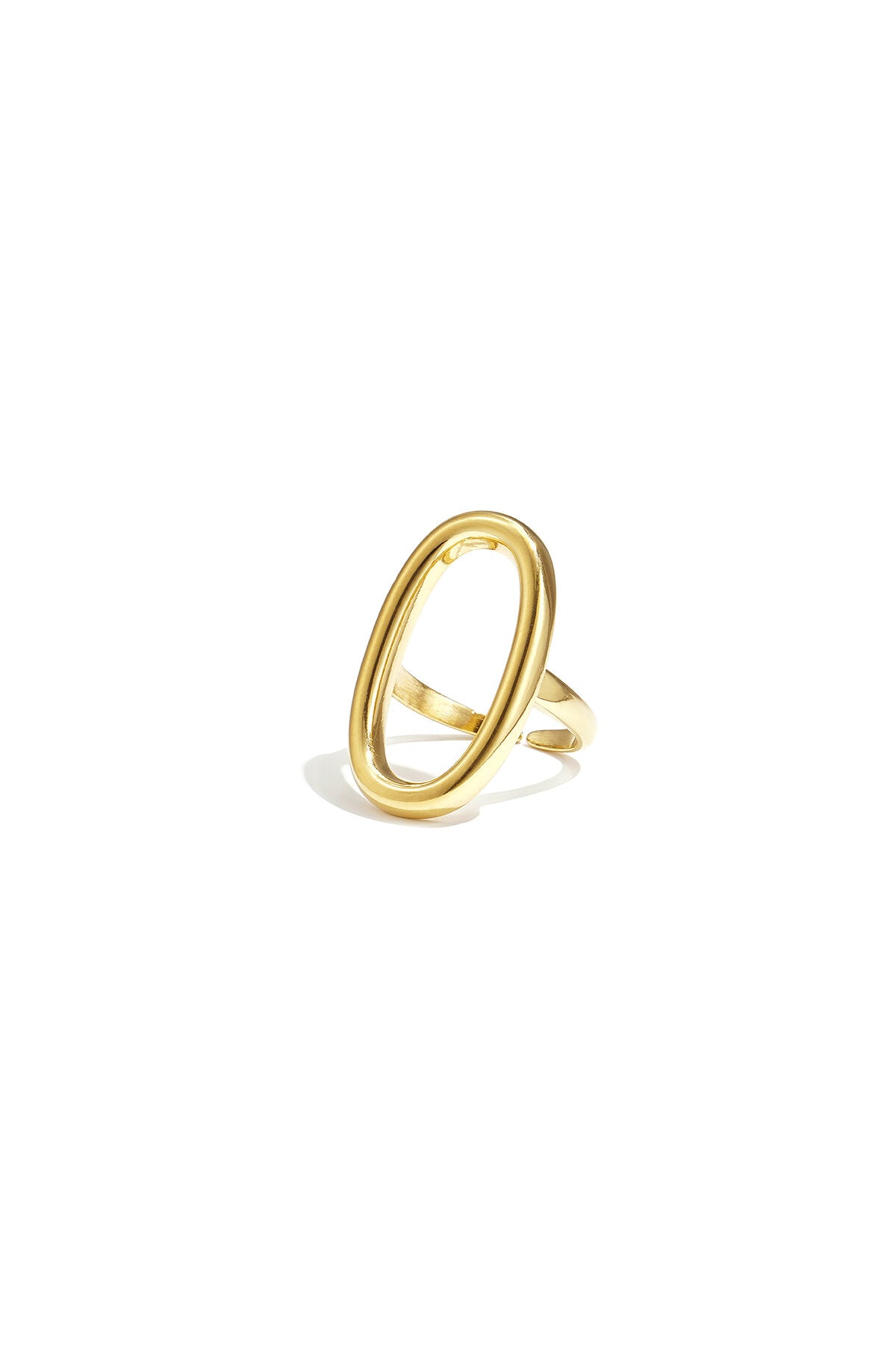 Elegant Minimalist Adjustable Ellipse Ring - Silver & Gold