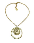 Gd Coin necklace with gold hoop