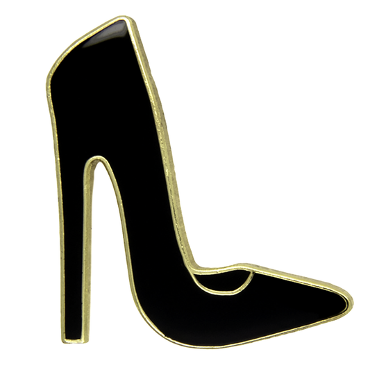 High heel pin black