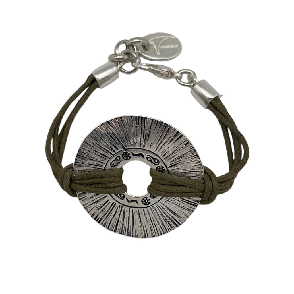 Etnia silver-khaki bracelet