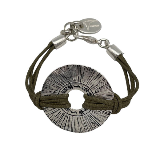 Etnia silver-khaki bracelet