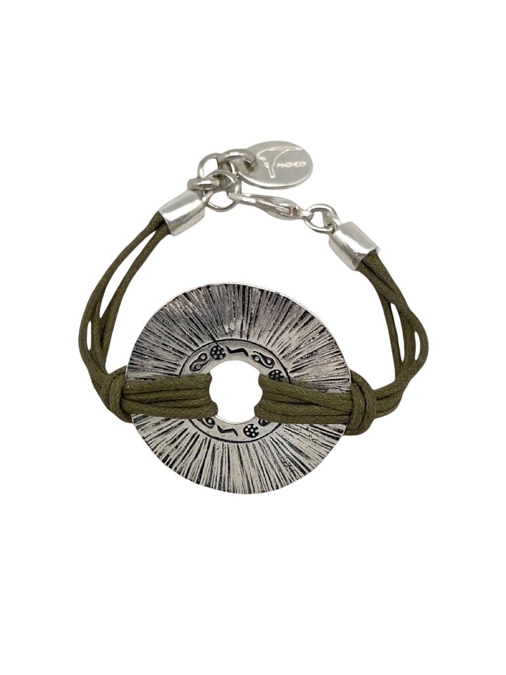 Pulsera Etnia plateado-caqui