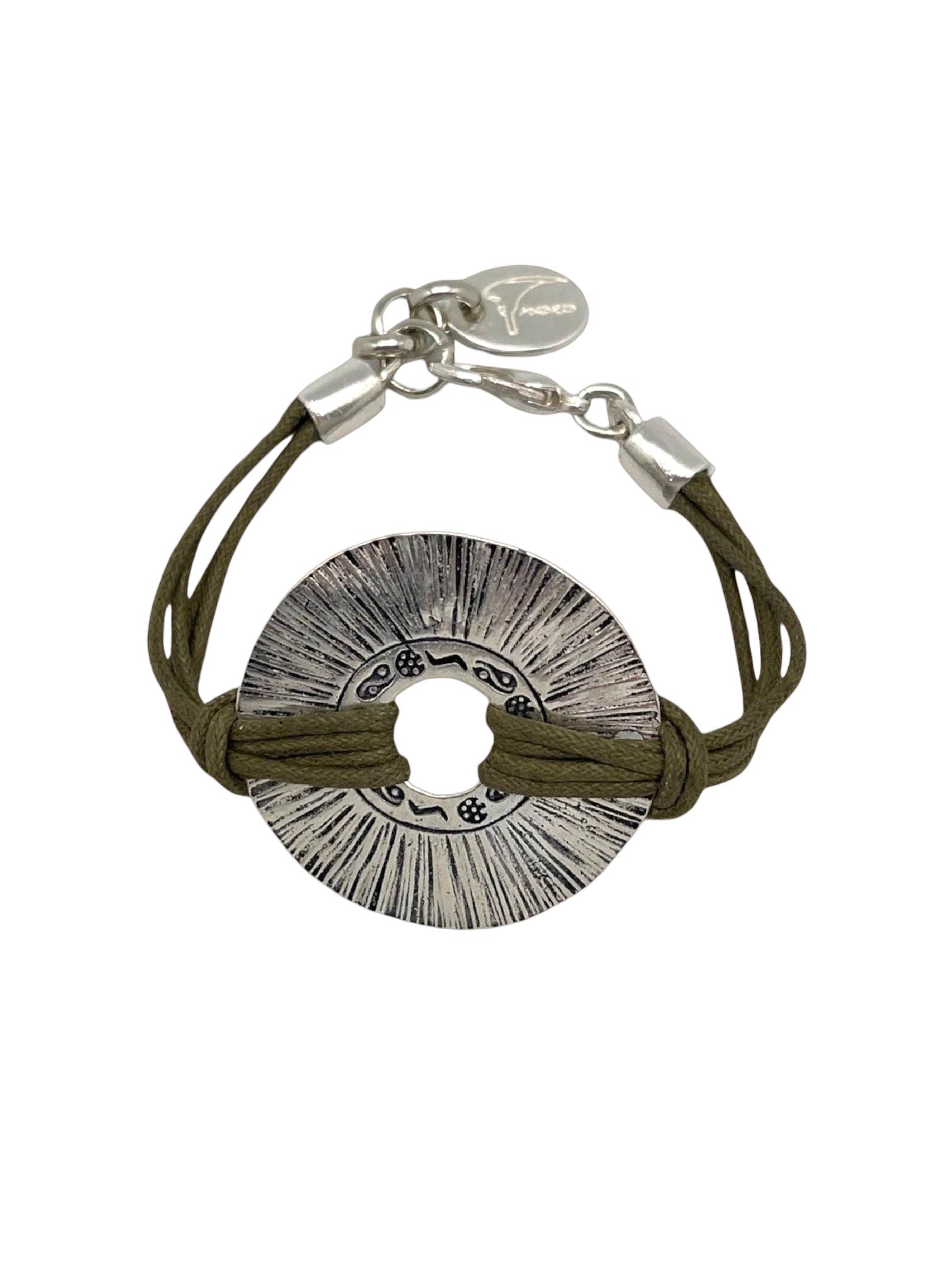 Pulsera Etnia plateado-caqui