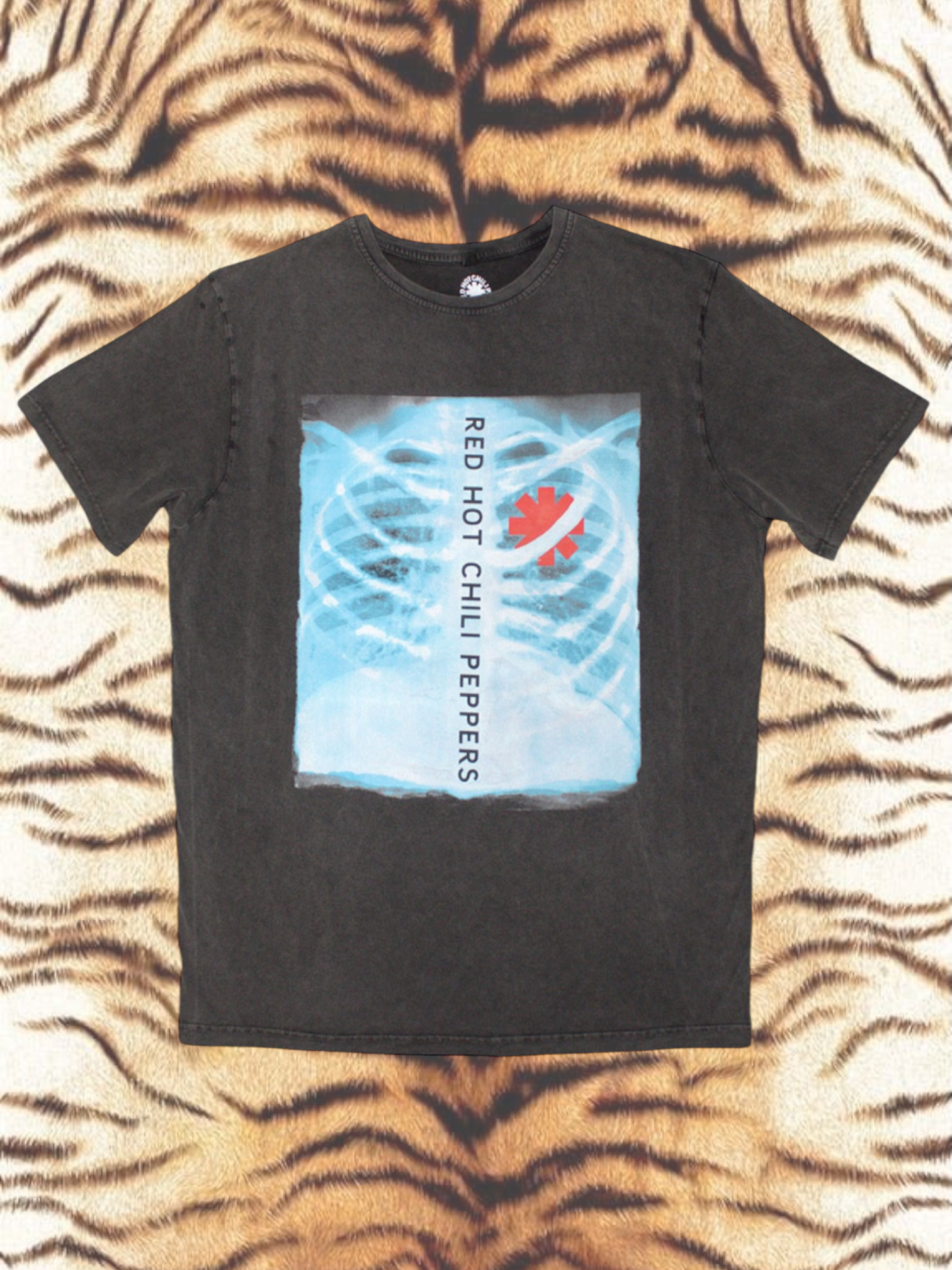 Red Hot Chili Peppers Unisex Stone Wash T-Shirt: X-Ray (Charcoal Grey)