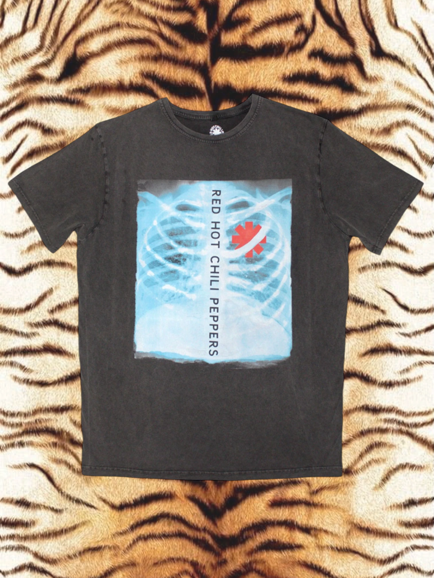 Red Hot Chili Peppers Unisex Stone Wash T-Shirt: X-Ray (Charcoal Grey)