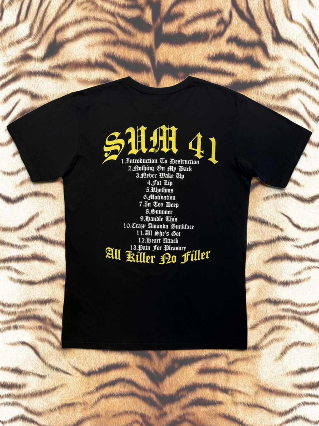 Sum 41 Premium Carbon T‑Shirt – All Killer No Filler Tracklist (100% Combed Cotton, Premium Soft‑Touch Finish)